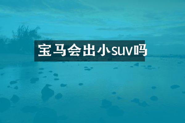 宝马会出小suv吗