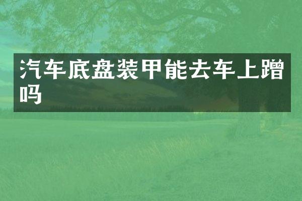 汽车底盘装甲能去车上蹭吗