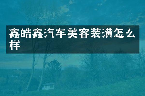 鑫皓鑫汽车美容装潢怎么样