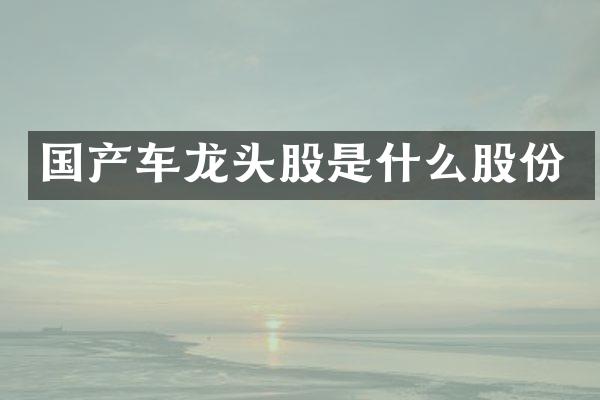 国产车龙头股是什么股份