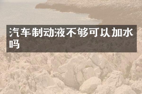 汽车制动液不够可以加水吗
