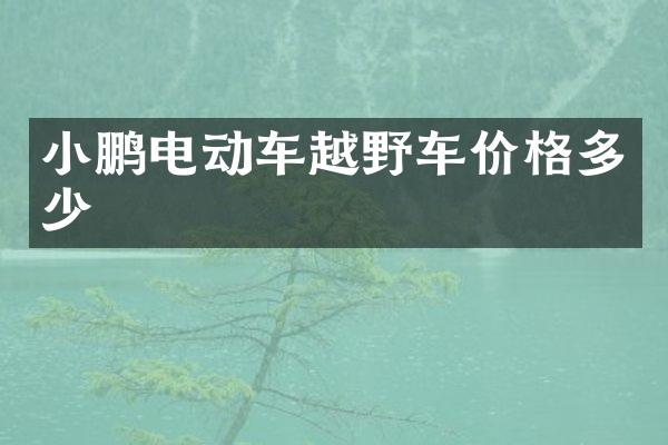 小鹏电动车越野车价格多少