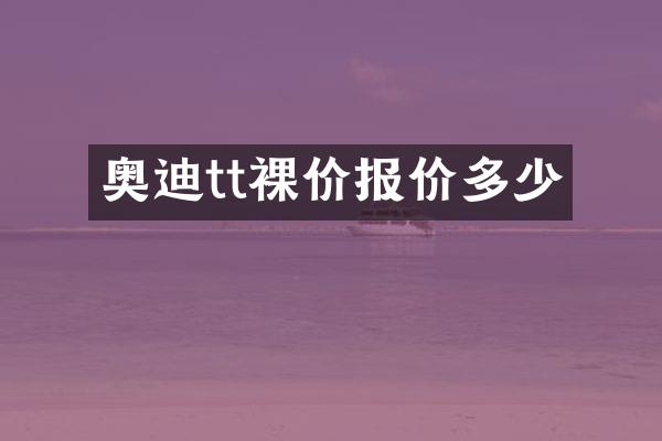 奥迪tt裸价报价多少