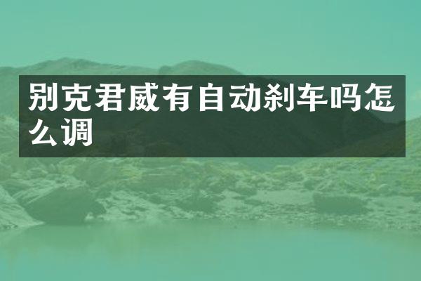 别克君威有自动刹车吗怎么调