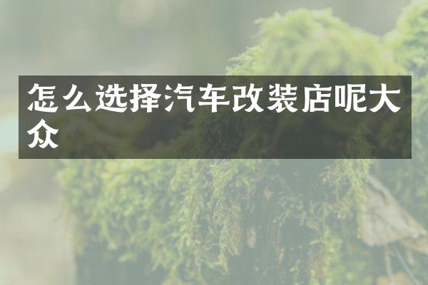 怎么选择汽车改装店呢大众