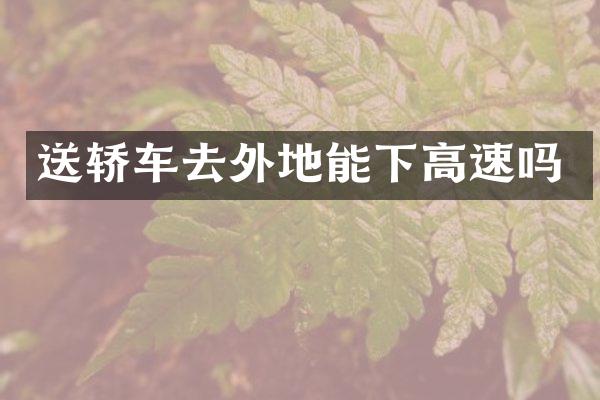 送轿车去外地能下高速吗