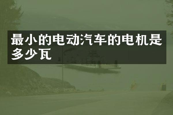 最小的电动汽车的电机是多少瓦