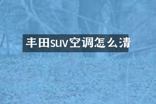 丰田suv空调怎么清