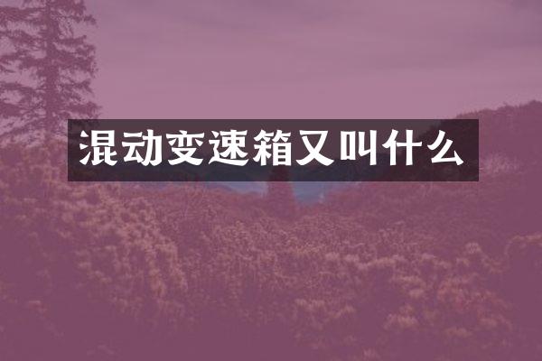 混动变速箱又叫什么