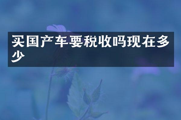 买国产车要税收吗现在多少