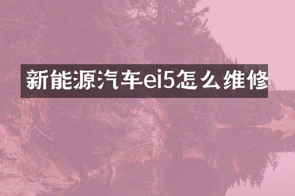 新能源汽车ei5怎么维修