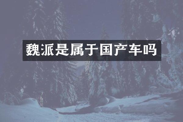 魏派是属于国产车吗