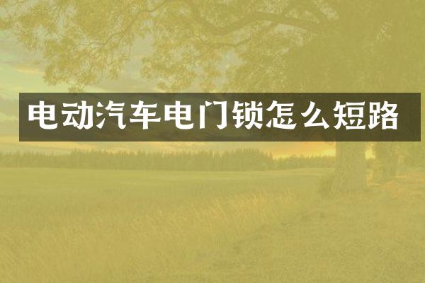 电动汽车电门锁怎么短路