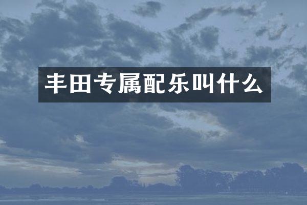 丰田专属配乐叫什么