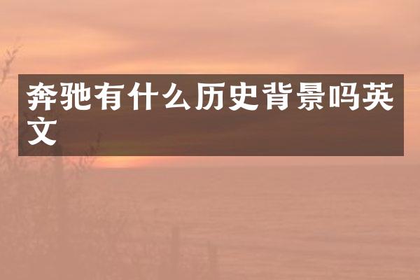 奔驰有什么历史背景吗英文