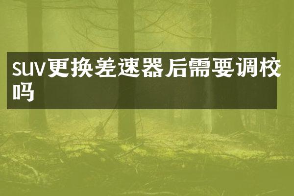 suv更换差速器后需要调校吗