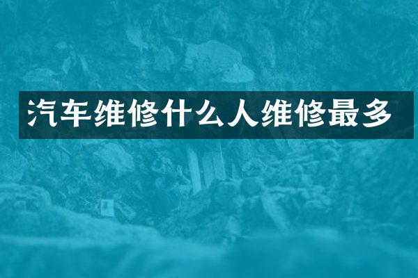 汽车维修什么人维修最多