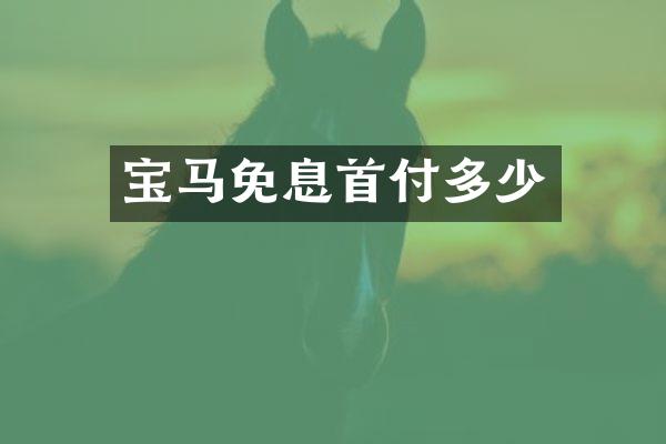 宝马免息首付多少