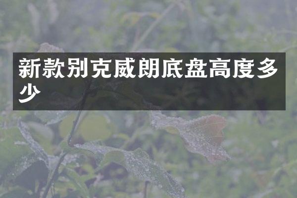 新款别克威朗底盘高度多少