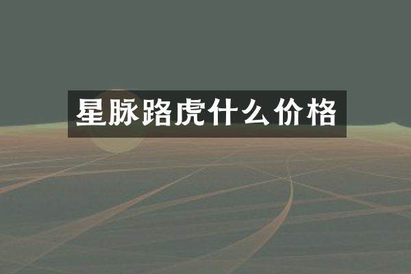 星脉路虎什么价格