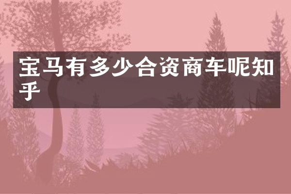 宝马有多少合资商车呢知乎