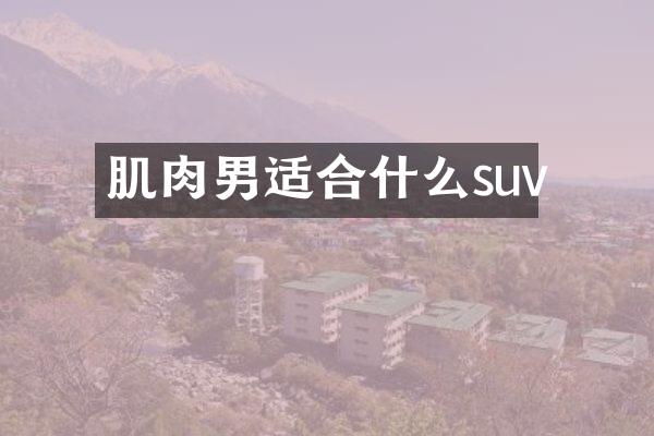 肌肉男适合什么suv