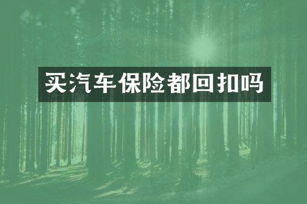 买汽车保险都回扣吗