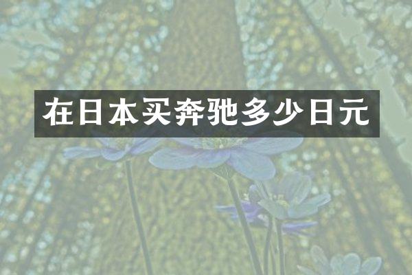 在日本买奔驰多少日元