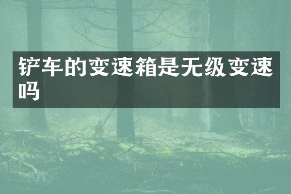 铲车的变速箱是无级变速吗