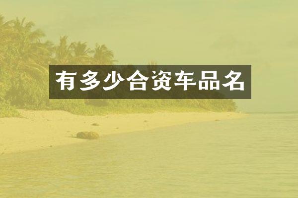 有多少合资车品名
