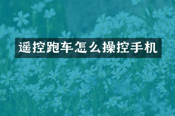 遥控跑车怎么操控手机