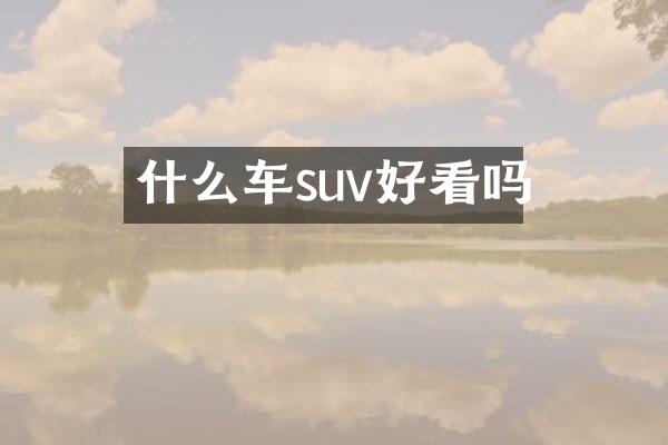 什么车suv好看吗