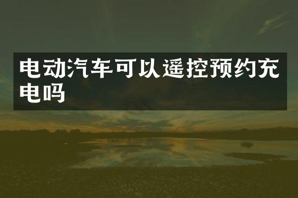 电动汽车可以遥控预约充电吗