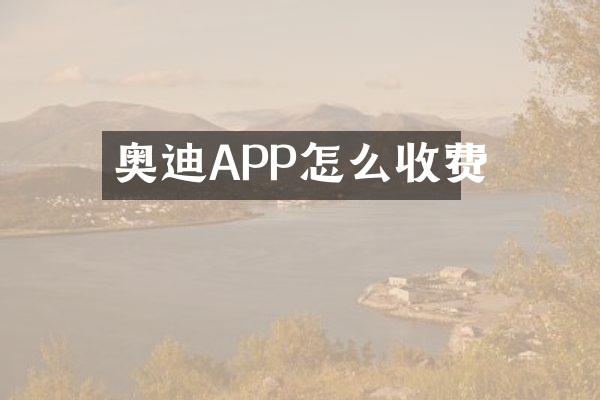 奥迪APP怎么收费