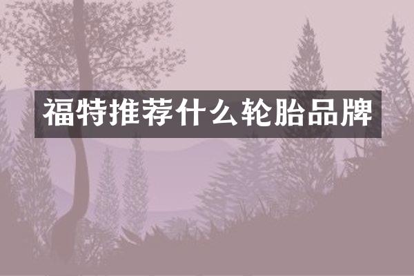 福特推荐什么轮胎品牌