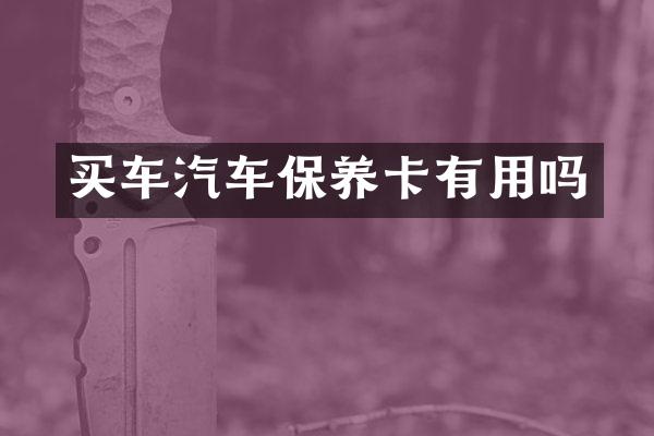 买车汽车保养卡有用吗