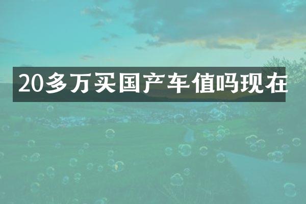 20多万买国产车值吗现在