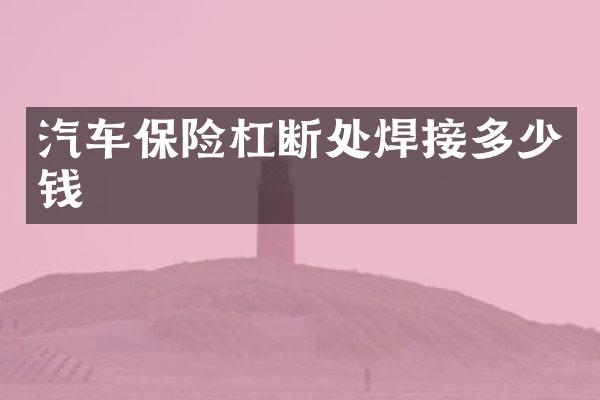 汽车保险杠断处焊接多少钱