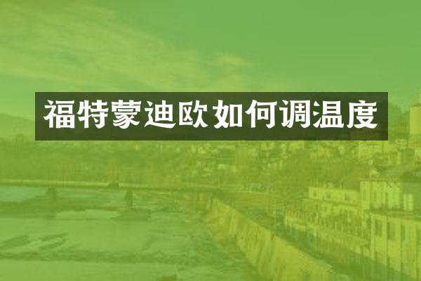 福特蒙迪欧如何调温度