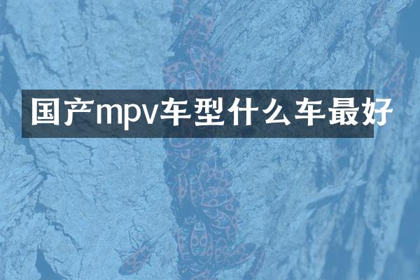 国产mpv车型什么车最好