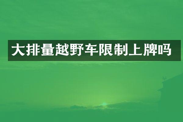 大排量越野车限制上牌吗