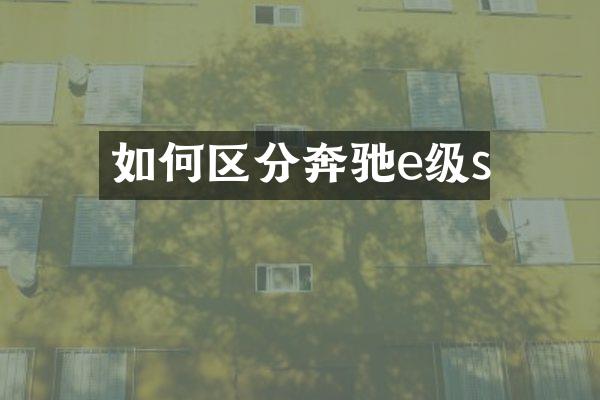 如何区分奔驰e级s