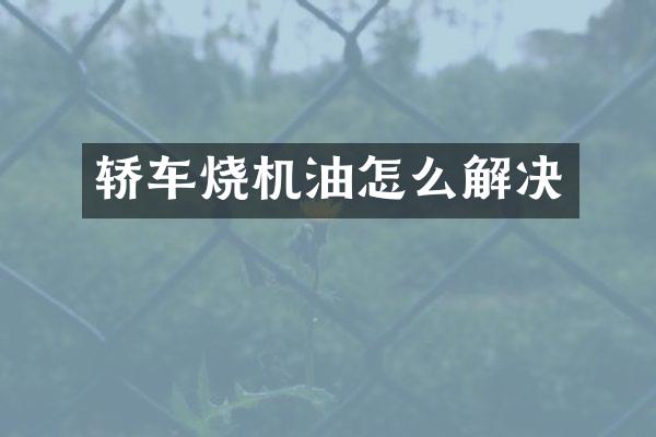 轿车烧机油怎么解决