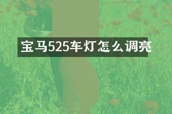 宝马525车灯怎么调亮