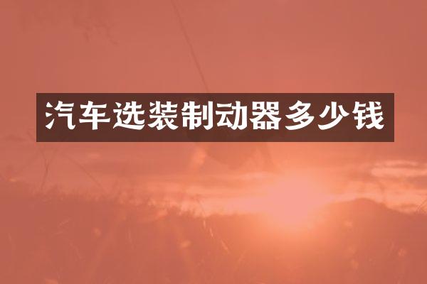 汽车选装制动器多少钱