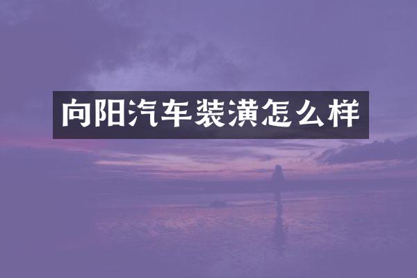 向阳汽车装潢怎么样