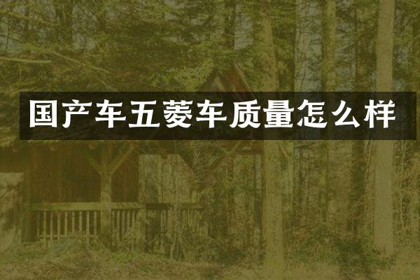 国产车五菱车质量怎么样