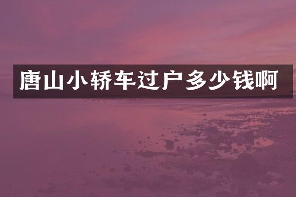 唐山小轿车过户多少钱啊