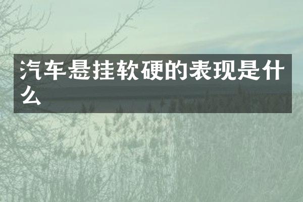 汽车悬挂软硬的表现是什么