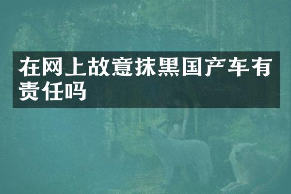在网上故意抹黑国产车有责任吗